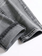 Men's Ripped Patchwork Stretch Denim Jeans | Streetwear