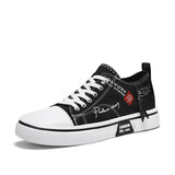 Men's Plus Size Canvas Sneakers — Breathable Lace-Up Casual Flat Shoes