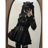High Waist Lolita School orm Set Winter Faion oulder Bared irt And  Skirt Spicy Girl Clete Outfit Polyester ...