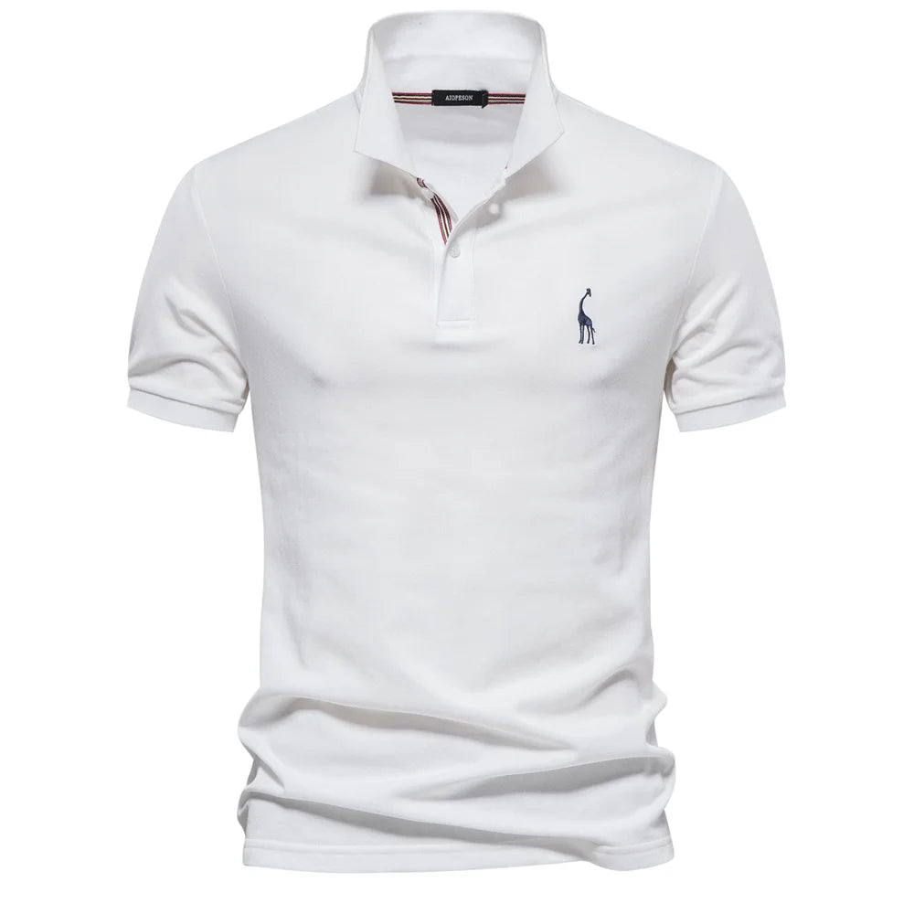 Men's Cotton Polo Shirt – Solid Colors, Relaxed Fit
