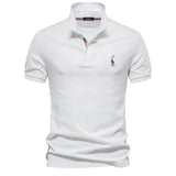 Men's Cotton Polo Shirt – Solid Colors, Relaxed Fit