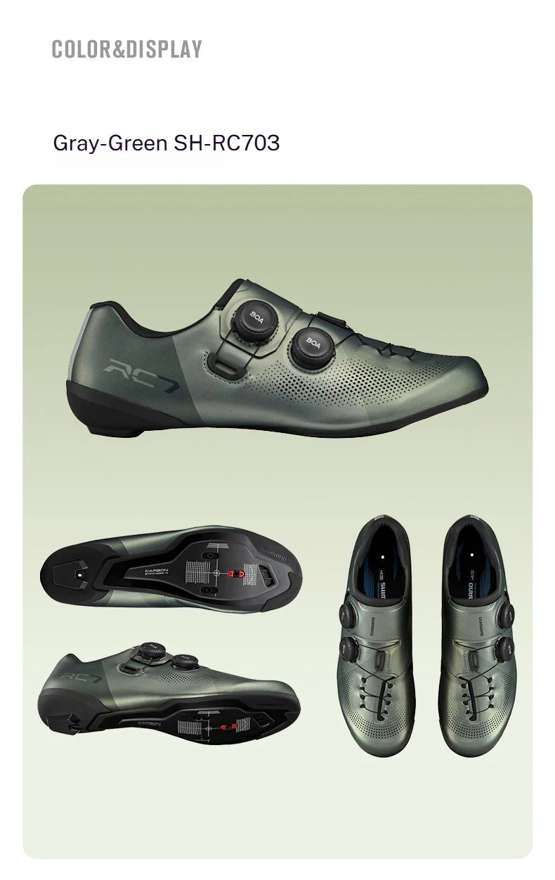 SHIMANO RC703 Road Cycling Shoes Carbon Sole SPD-SL Cleats Compatible Professional Road Bike Lock Shoes Men Women