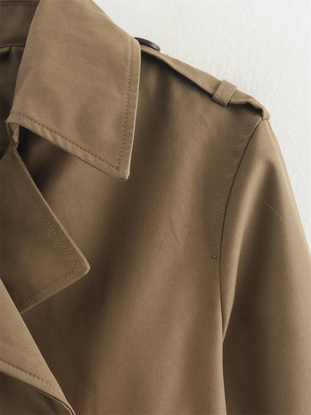 Vintage Cropped Double-Breasted Trench