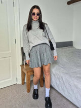 Elegant Knit Pleated Mini Skirt for Women