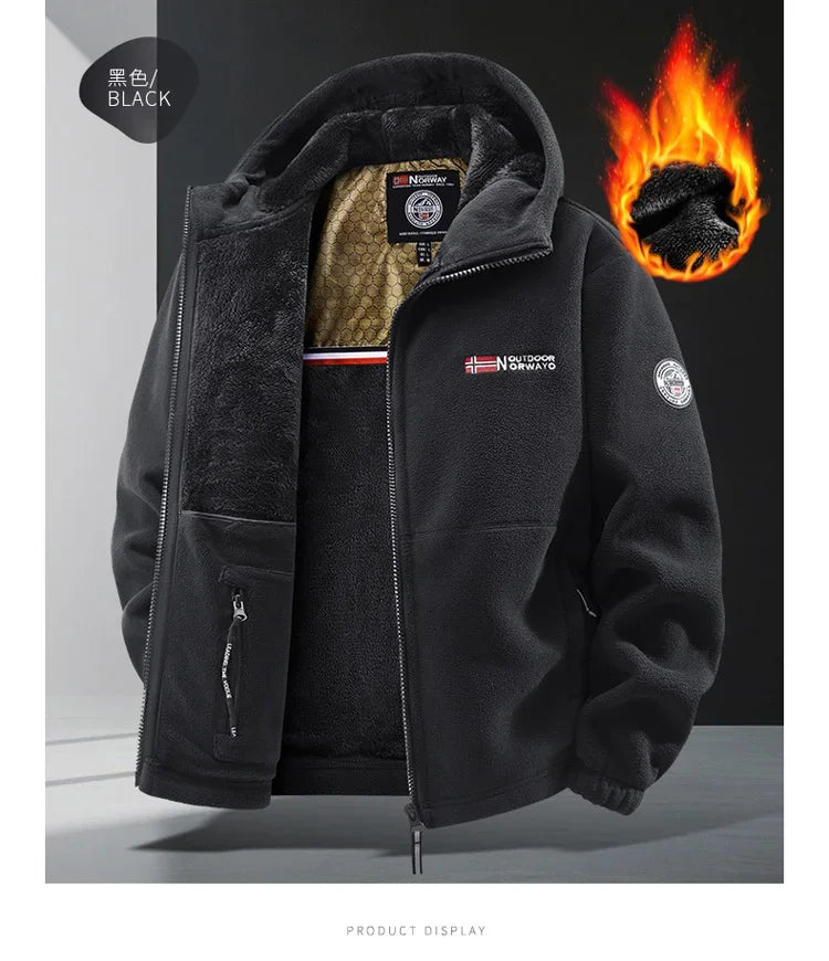 Men's Hooded Fleece Jacket – Warm Outdoor Layer