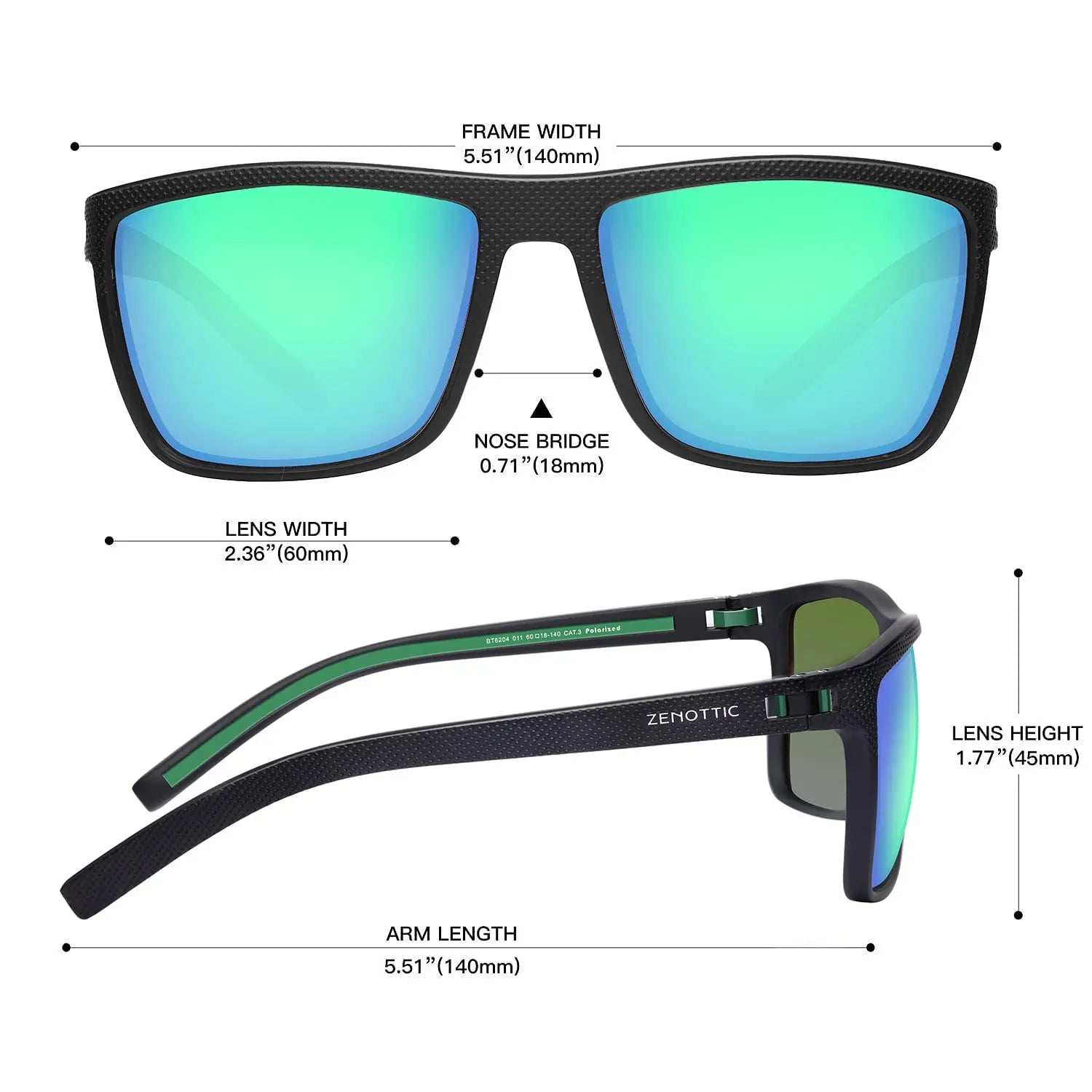 Zenottic Men's Polarized Sunglasses – UV400 TR90 Frame