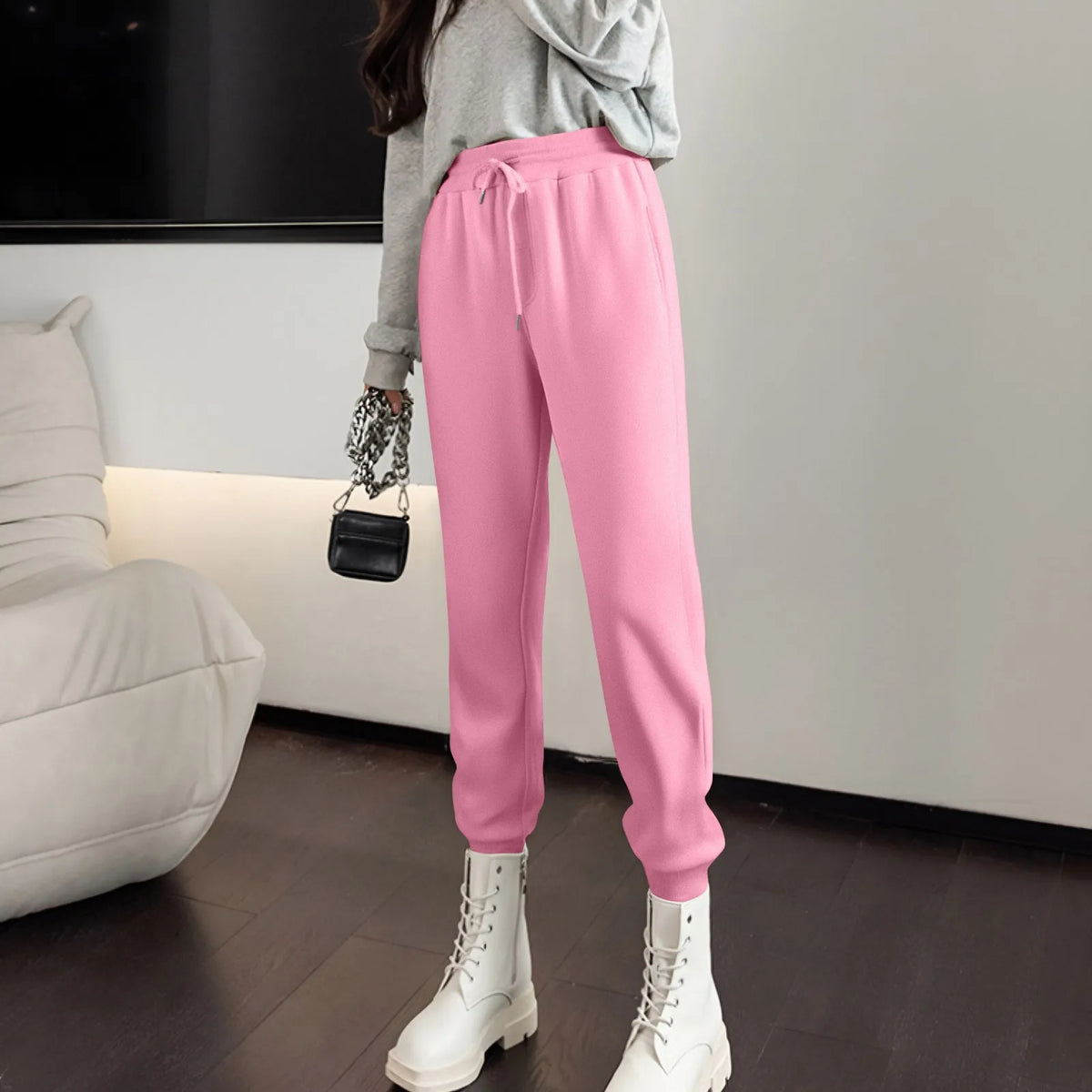 Women's High-Waist Drawstring Straight-Leg Pants