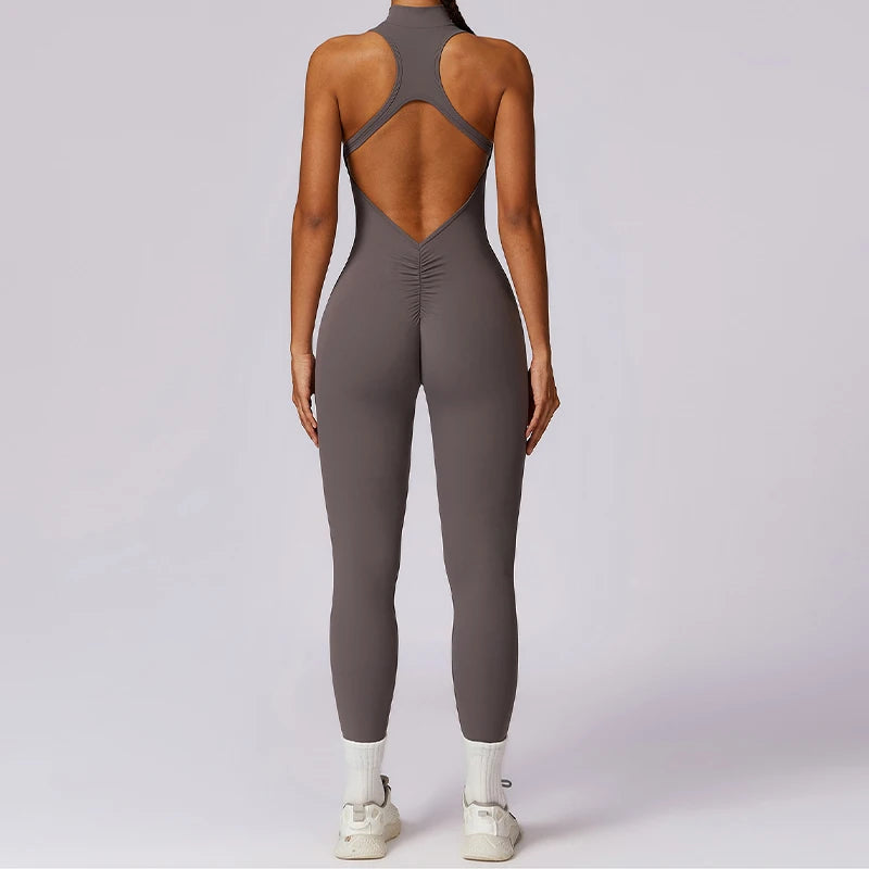 V-Back Athletic Yoga Jumpsuit