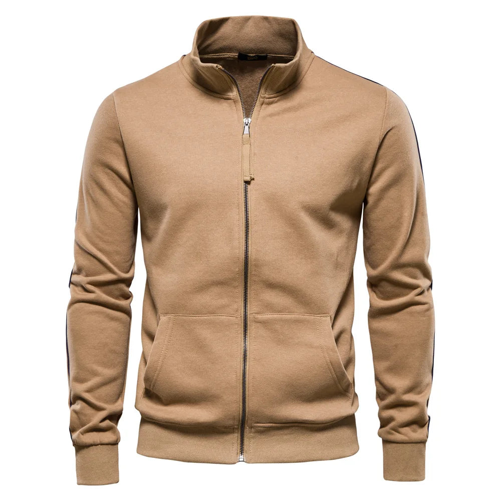 Men's Stand Collar Zip-Up Jacket