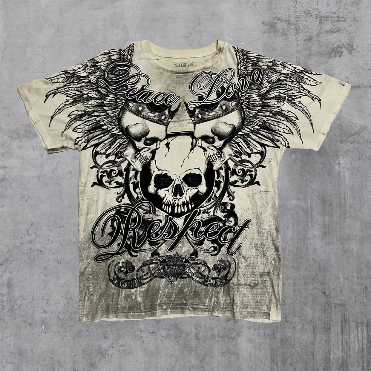 Men's Affliction Style Y2K Graphic Tee – Double-Sided Print