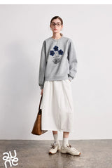 TOYOUTH Women's Relaxed Cotton-Blend Sweatshirt