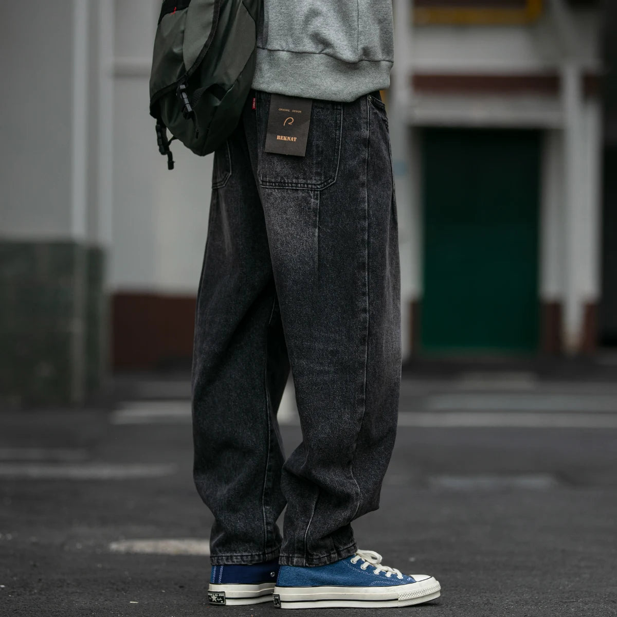 Men's Loose Fit Denim Cargo Jeans