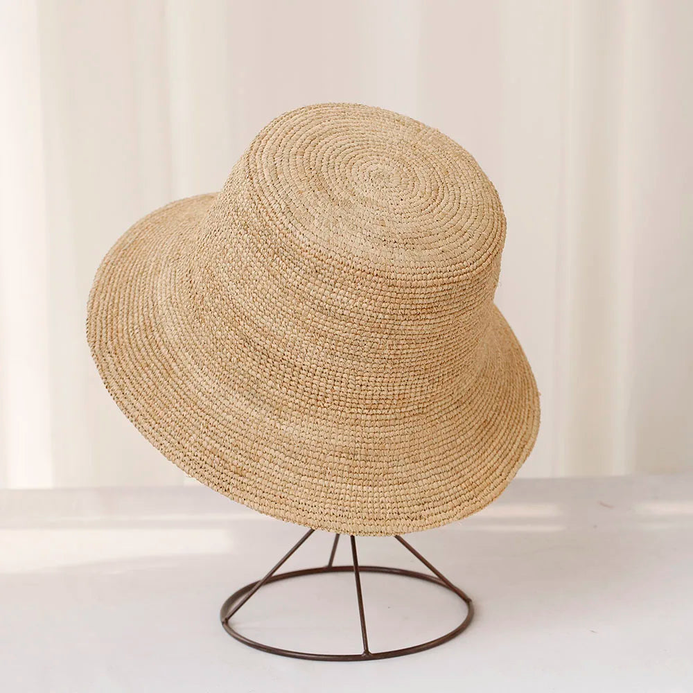 Raffia Sun Hat with Bow | Women's Beach & Travel Hat