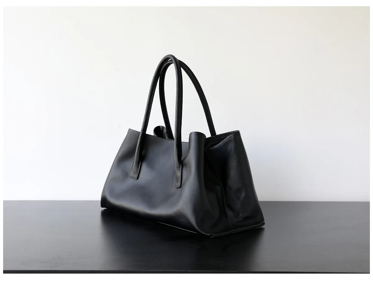 Motingsome Luxury Niche First-layer Cowhide Tote Bag Woman Large Capacity Shoulder Underarm Bag Casual Tote Big Handbag 2025 New