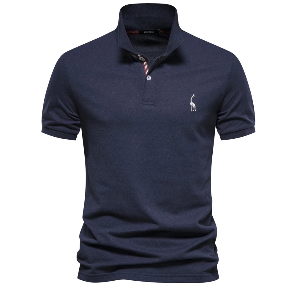 Men's Cotton Polo Shirt – Solid Colors, Relaxed Fit