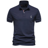 Men's Cotton Polo Shirt – Solid Colors, Relaxed Fit
