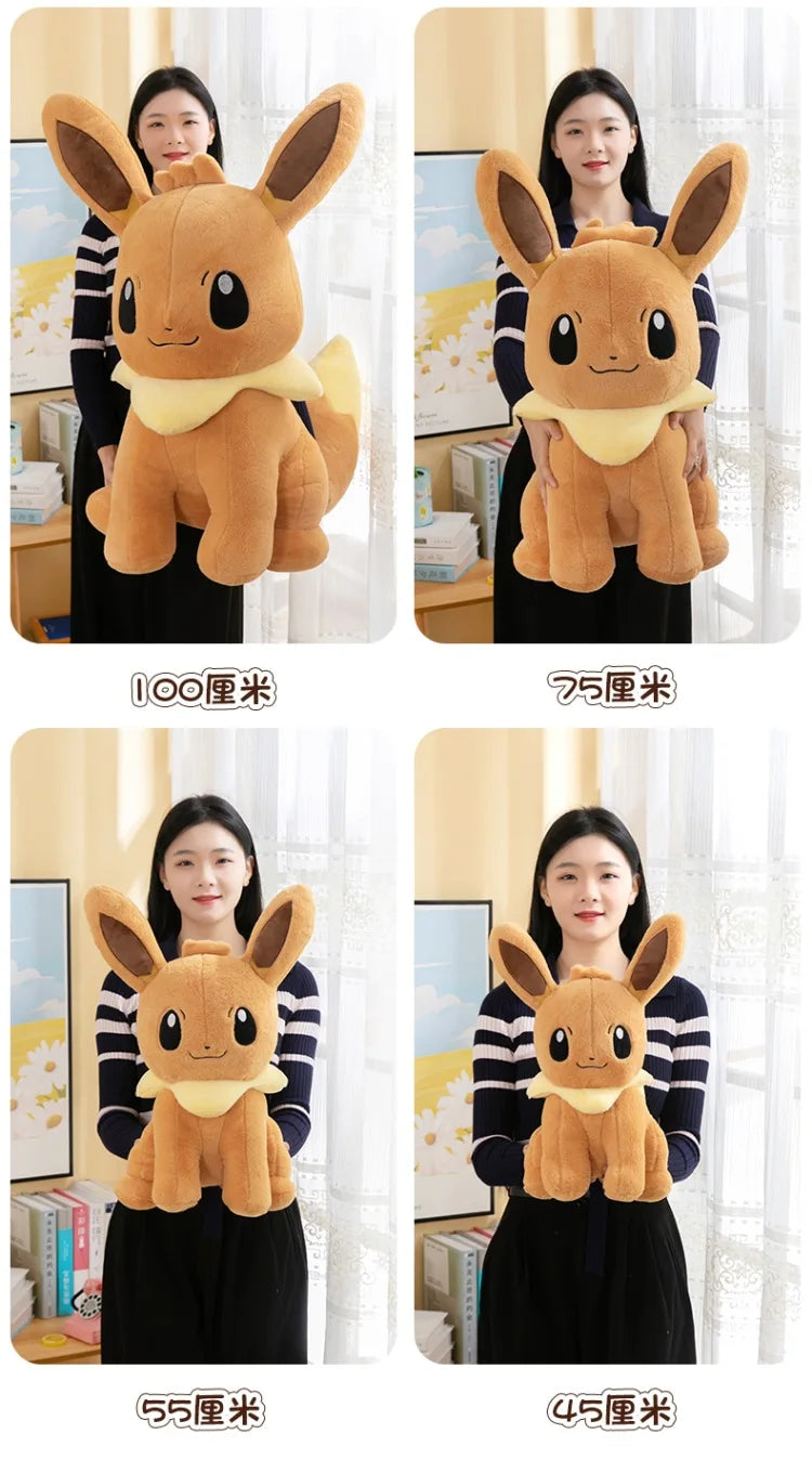 45/55/75CM Big Size Pokemon Eevee Plushies Kawaii Cartoon Anime Plush Soft Pillow Doll Stuffed Plushies Cute Room Ornament Gift