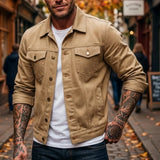 Men's New Denim Jacket Workwear Street Comfortable Denim Jacket Multi-pocket Design Denim Menswear Top Coat