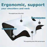 Ergonomic Neck Pillow for Side, Back, and Stomach Sleepers - Contoured Design, Soft Yet Firm Support, Shoulder Relaxation