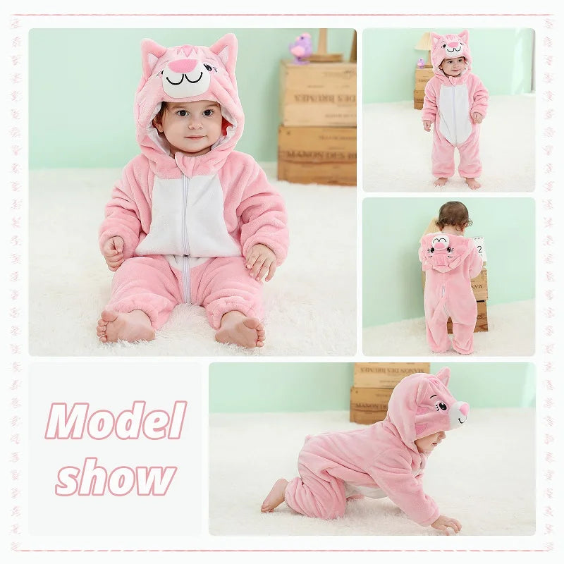 Plush Hooded Baby Winter Romper