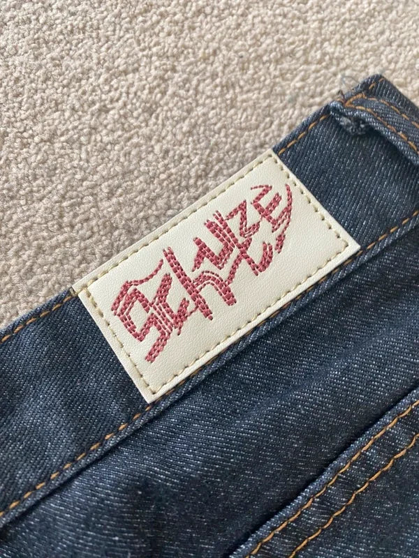 Men's Loose-Fit Embroidered Denim Shorts