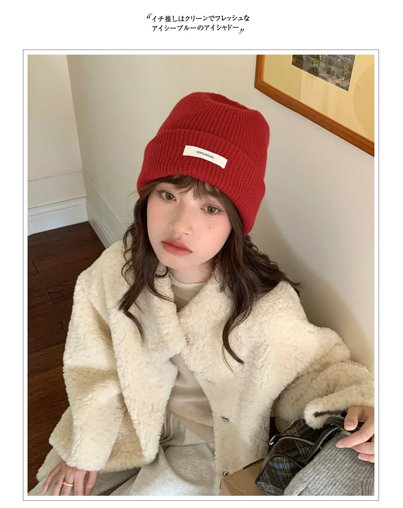 WinvyNee 100% Wool Knitted Beanie Hat – Women & Men