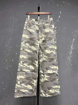Retro Washed Wide-Leg Denim Trousers