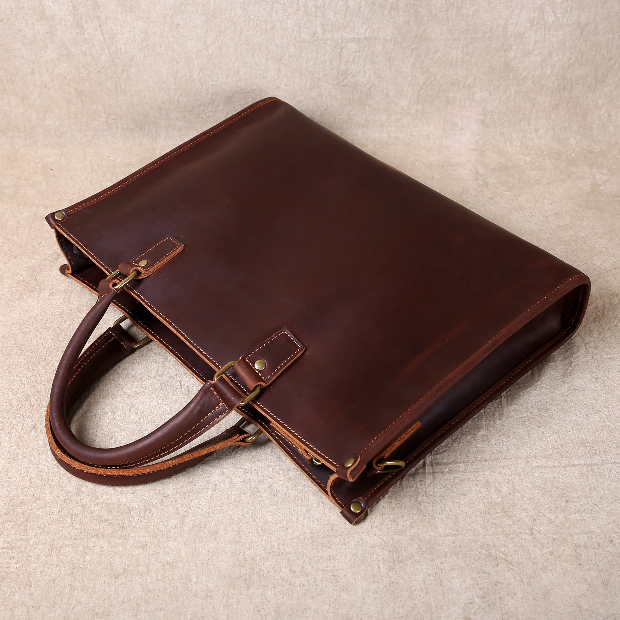 Original Ultra-Simple High Quality Men's Leather Document Baotou Layer Cowhide Computer Bag Business Trip Office Handbag