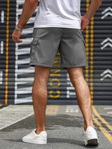 Big Pocket Men's Shorts Casual Work Cool Pants with Point Loose Fit Clothing Waist Sports Male Outfit Shorts