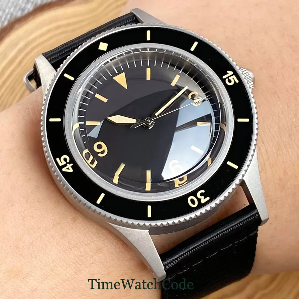 New 50 Fathoms NH35A Automatic Watch for Men Diving Swimming Sandblasting Luminous Bubble Sapphire Glass 200m Waterproof 40mm