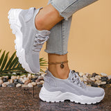 Women's Knitted Mesh Slip-On Sneakers — Breathable Platform Running Shoes
