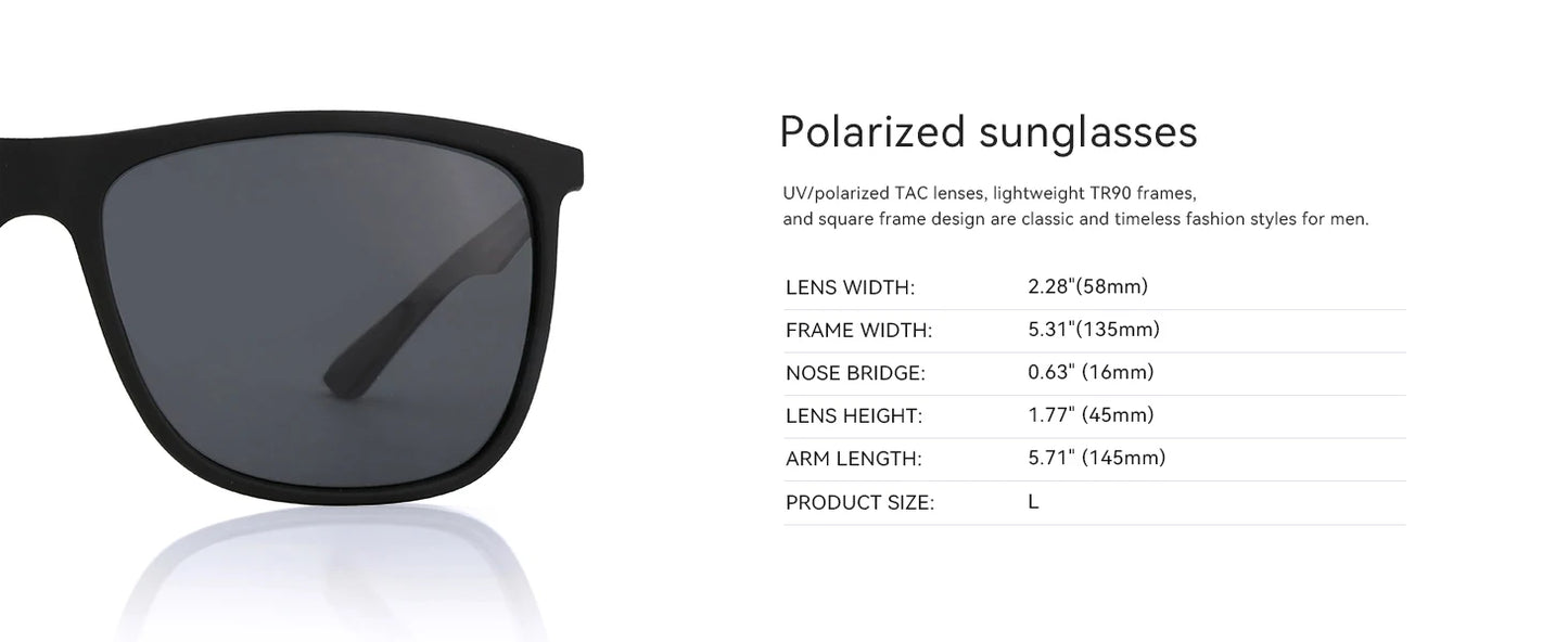ZENOTTIC Square Polarized Sunglasses for Men