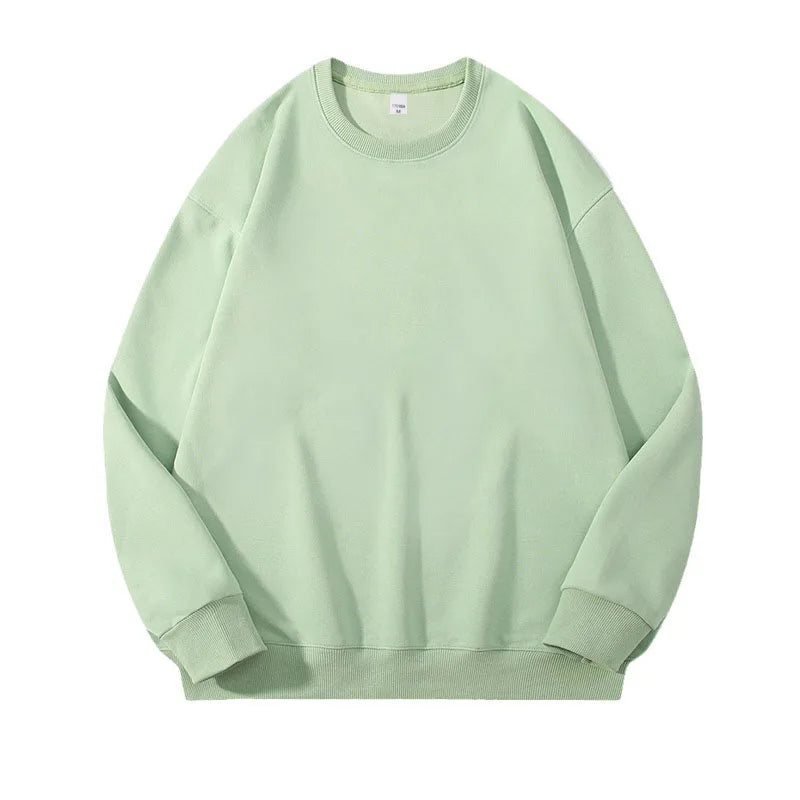 Custom Embroidery Logo Solid Sweatshirts Spring Autumn Warm Sweatshirt High Quality Men Tops Male Brand Hip Hop Pullover
