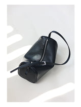 Full Grain Leather Soft Balck Small Size Crossbody Bags For Women Luxury Adjustable Shoulder Strap Underarm Bag Portable Handbag