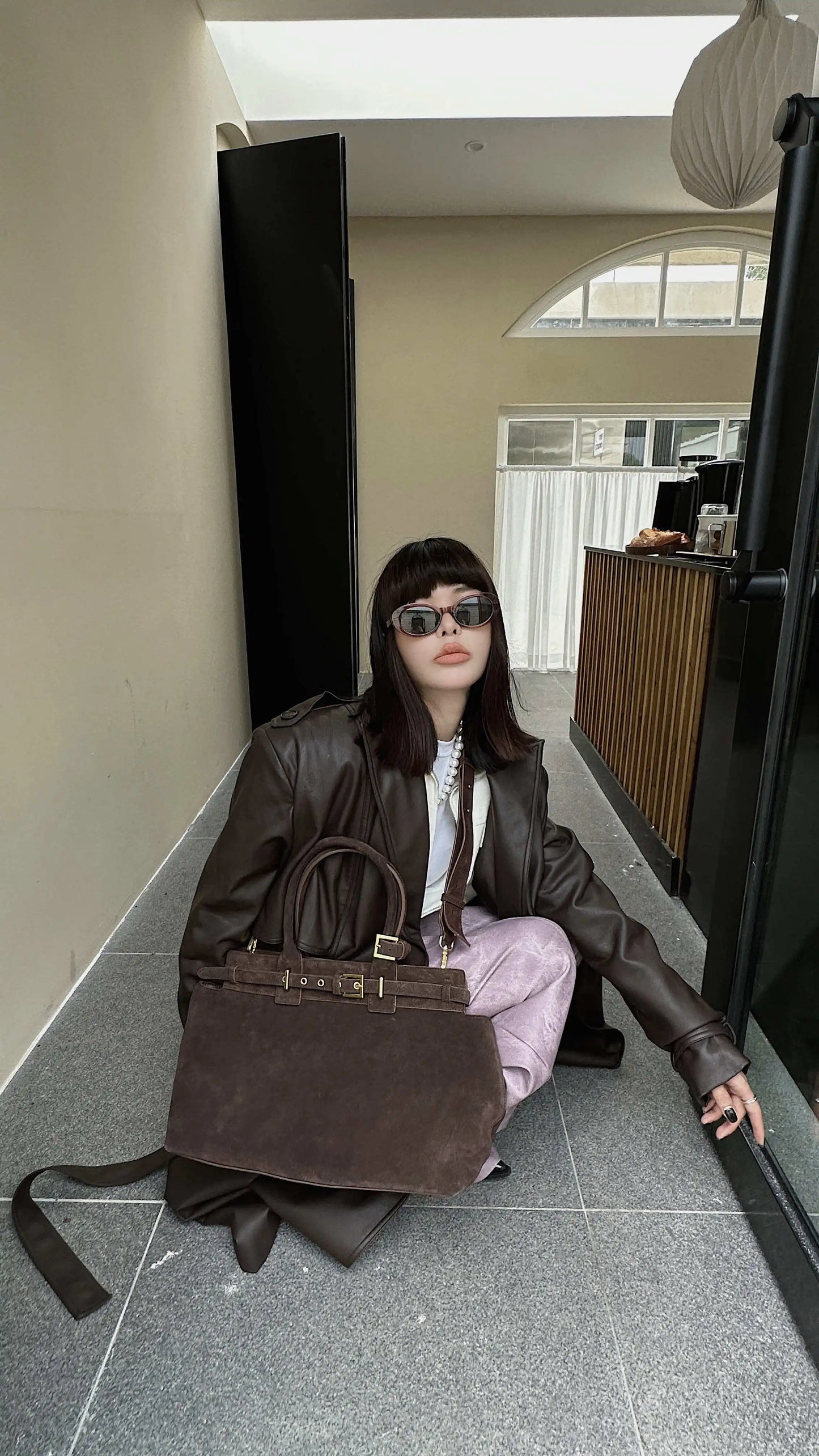 Motingsome 100% Natural Suede Bag Women Tote Luxury Designer Bags Roomy Casual Tote Crossbody Fashionable Handbag and Purses New
