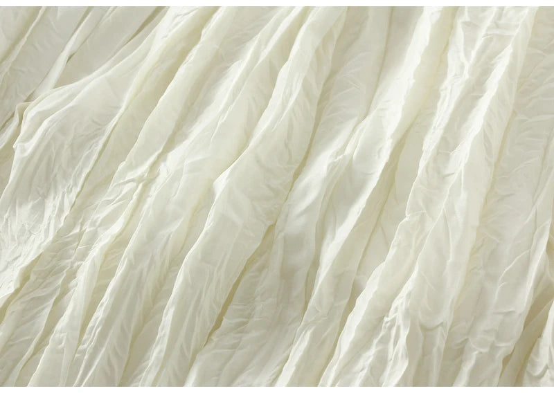 Women's Pleated Maxi Skirt – Elegant A-Line Beach Style