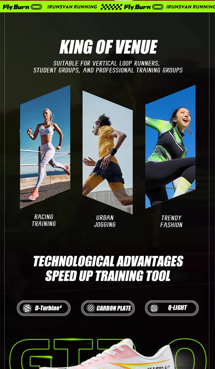 IRUNSVAN T800 Carbon Plate Running Shoes - Lightweight Racing Shoes for Men & Women - Marathon Training, Cushioned & Anti-Slip