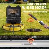 SucceBuy Sewer Camera with 512Hz Locator IP68 9" Pipeline Inspection Camera w/DVR Function w/12 Adjustable LED and 16 GB SD Card