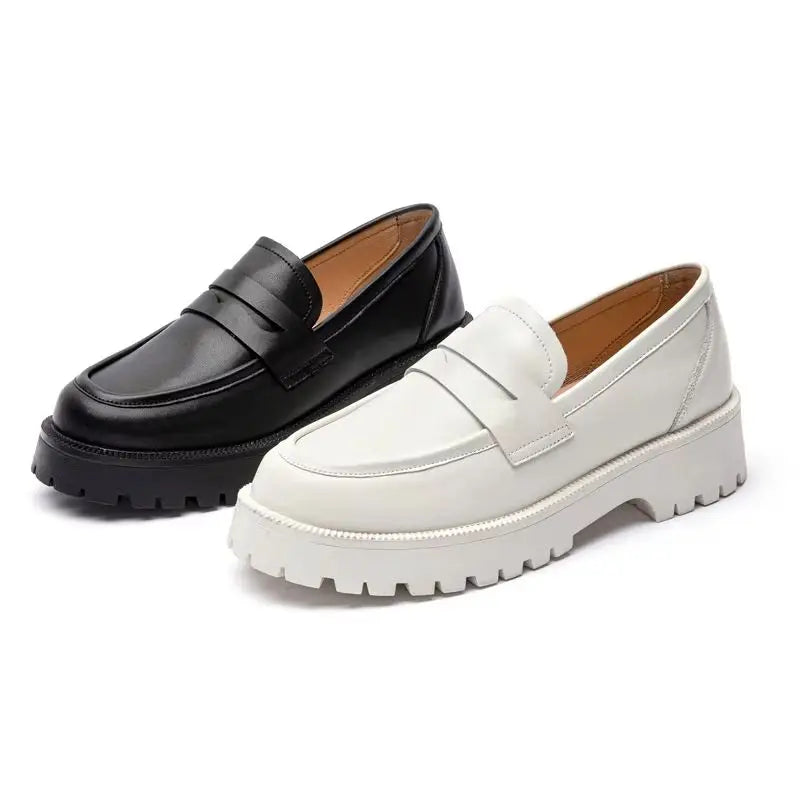 AIYUQI Women's Suede Square-Heel Loafers | British Style