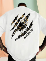 Tiger Claw Graphic Cotton T-Shirt — Men's Bold Streetwear Tee