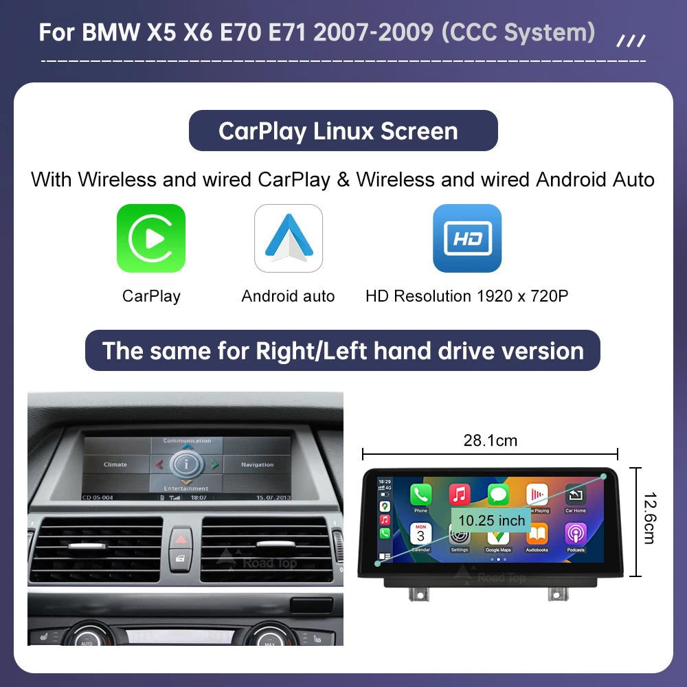 BMW X5 X6 Wireless CarPlay & Android Auto Screen