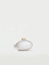 Egg shape Clutch Bag Acrylic purse women wedding evening party cute ivory pearl color purse handbag summer new 2024