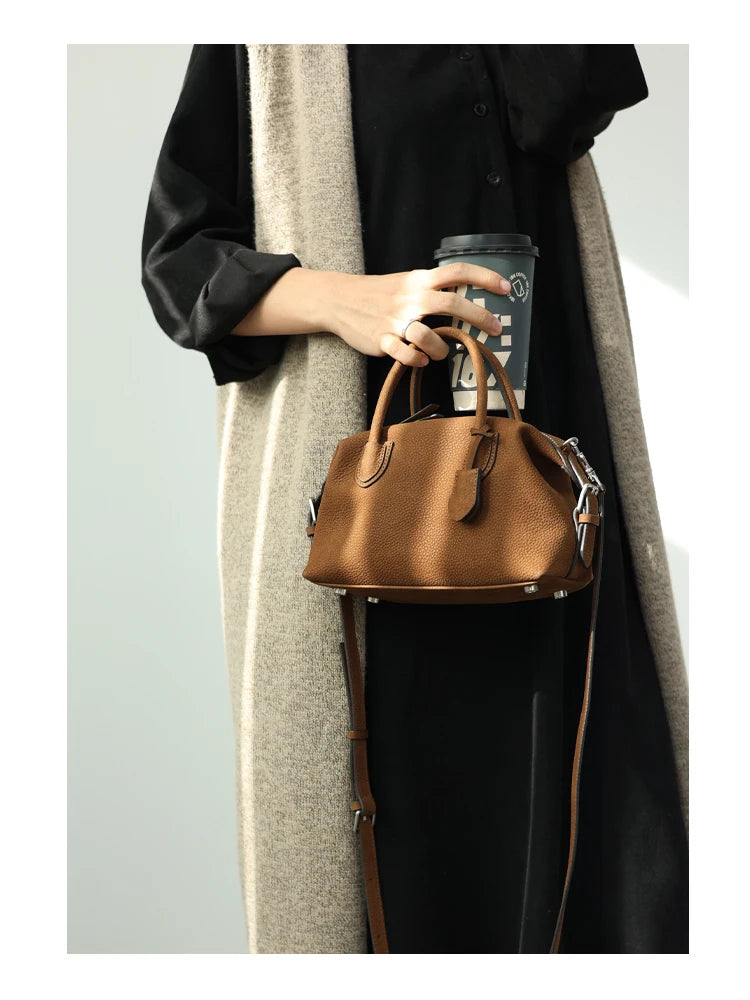 Women Genuine Leather Luxury Crossbody Bags With Adjustable And Detachable Shoudler Strap Elegant Soft Handbag