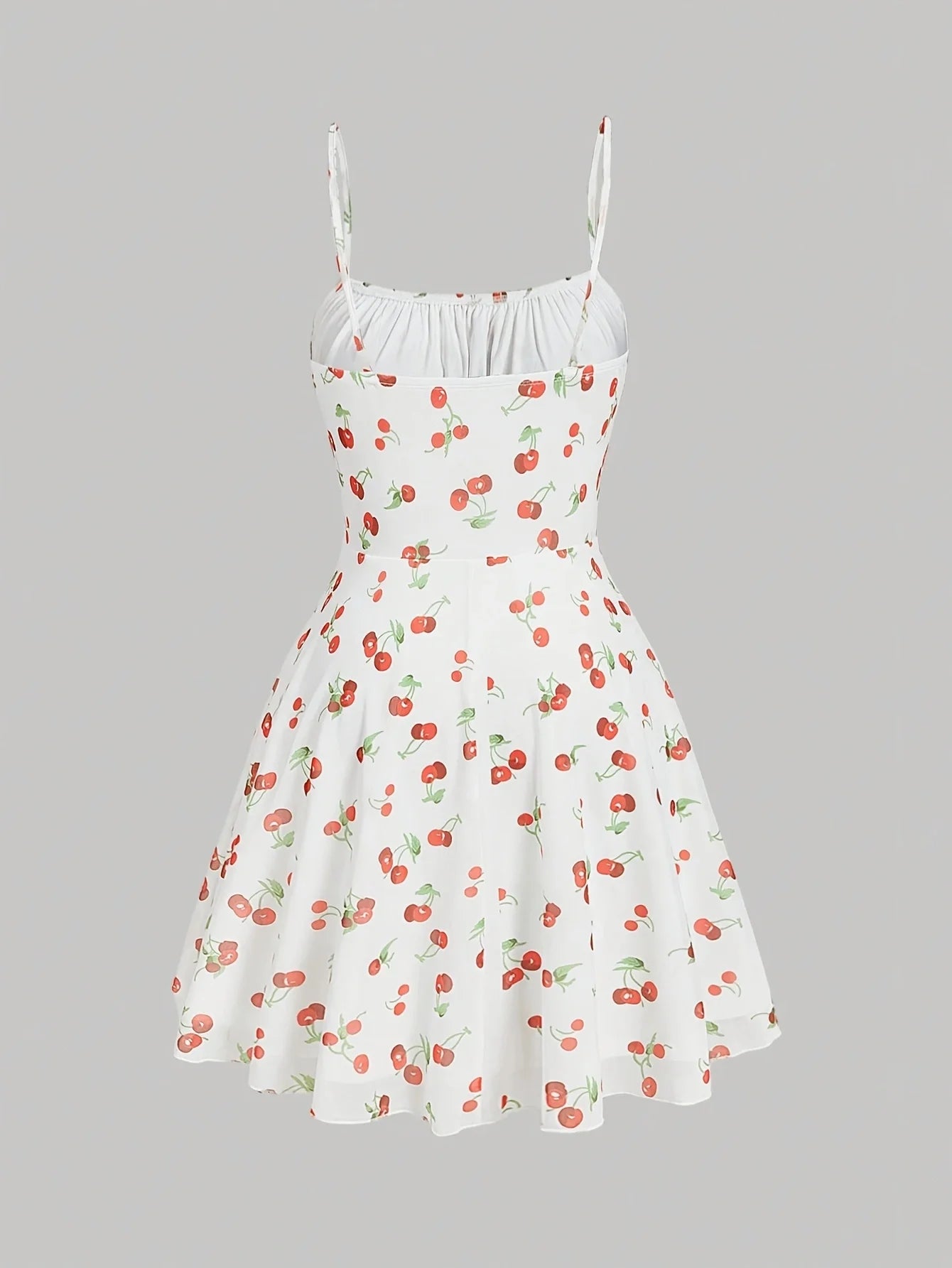 Cherry Print Vintage A-Line Sundress | Y2K Summer Party Style