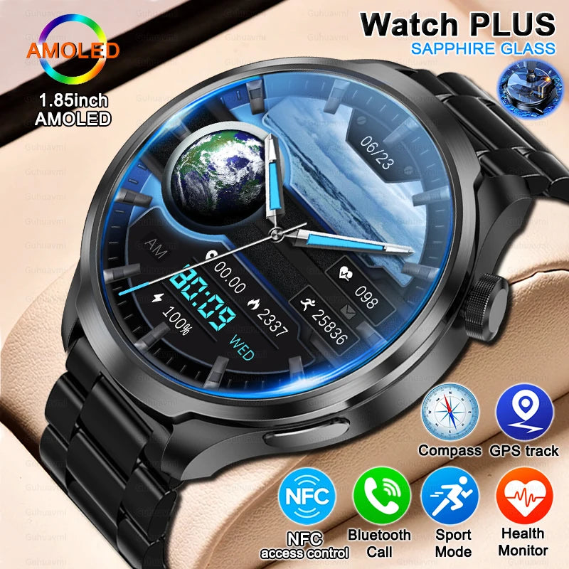 2026 Smart Watch Always display AMOLED NFC Bluetooth Call GPS trajectory Waterproof Health Sport Smartwatch Men for Android iOS