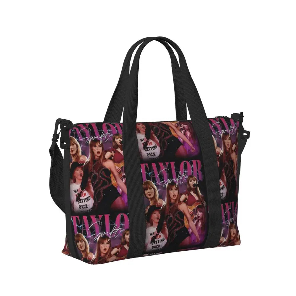 Custom The Eras Tour 1989 Taylor's Swift's American Pop Singer Tote Bag Women Large Capacity Beach Gym Travel Bags
