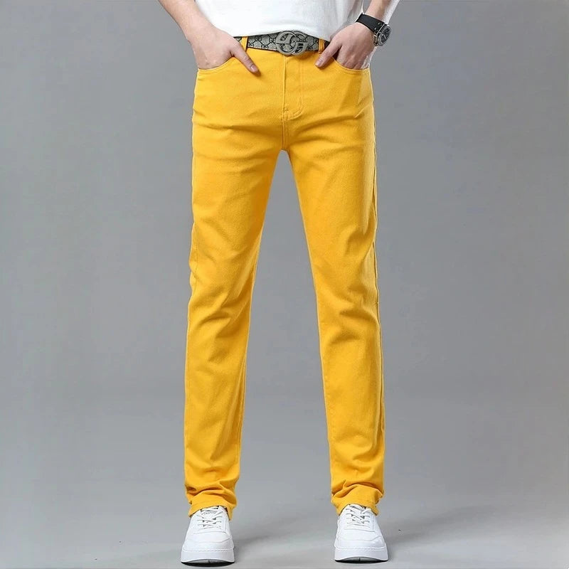 Men's Colorful Stretch Denim Jeans | Slim Fit