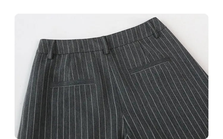 Women's Herringbone Wide-Leg Office Trousers