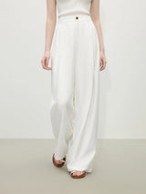 FSLE 2025 Summer Old Money Vest Wide-Leg Pants Set Vintage Tailored Two-Piece Adjustable Waist Eco Linen for Boardroom to Brunch