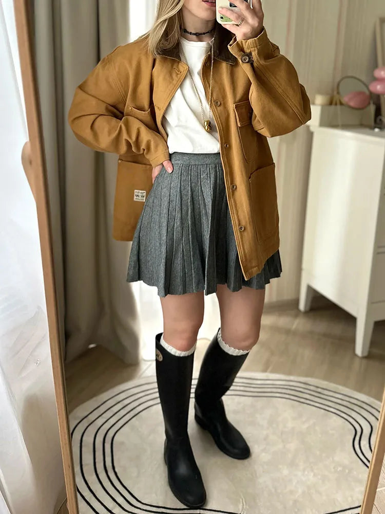 Elegant Knit Pleated Mini Skirt for Women